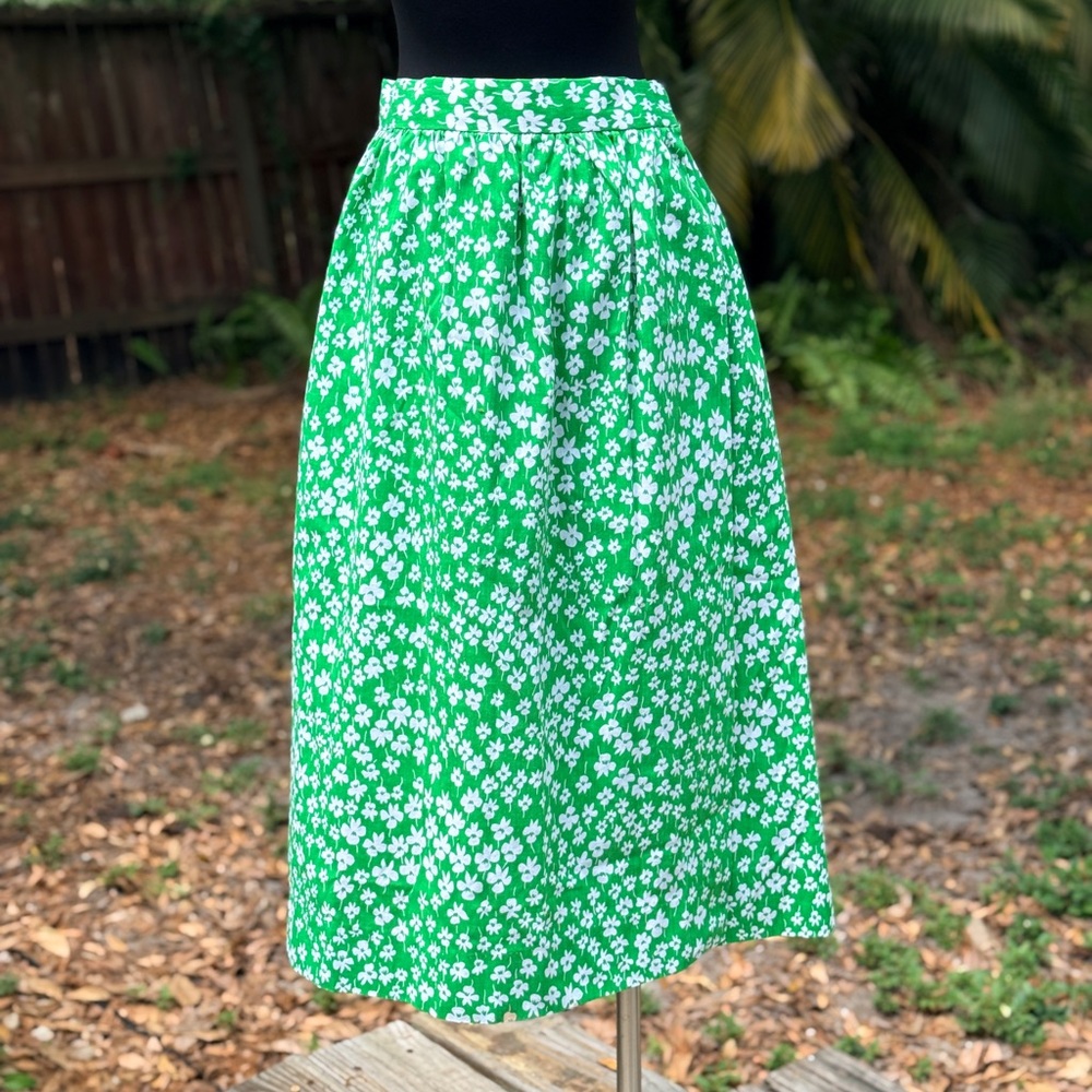 1970s Vintage Jamisport Floral Spring Midi Skirt
